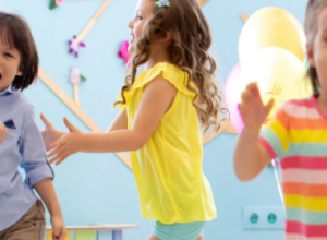 Childing running inside at daycare centre