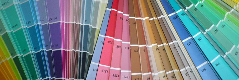 An array of colour swatches.
