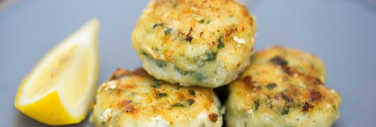 Fish cakes on plate.